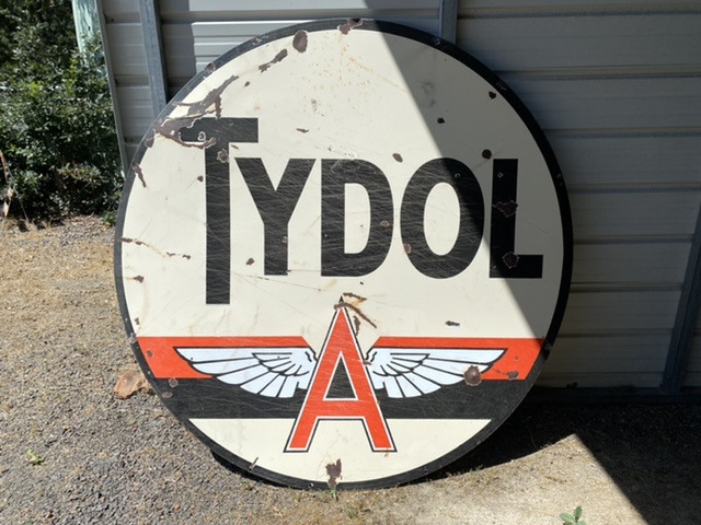 #M237 - 6’ Round Tydol Flying A Double Sided Gas Station Sign | MAG ...