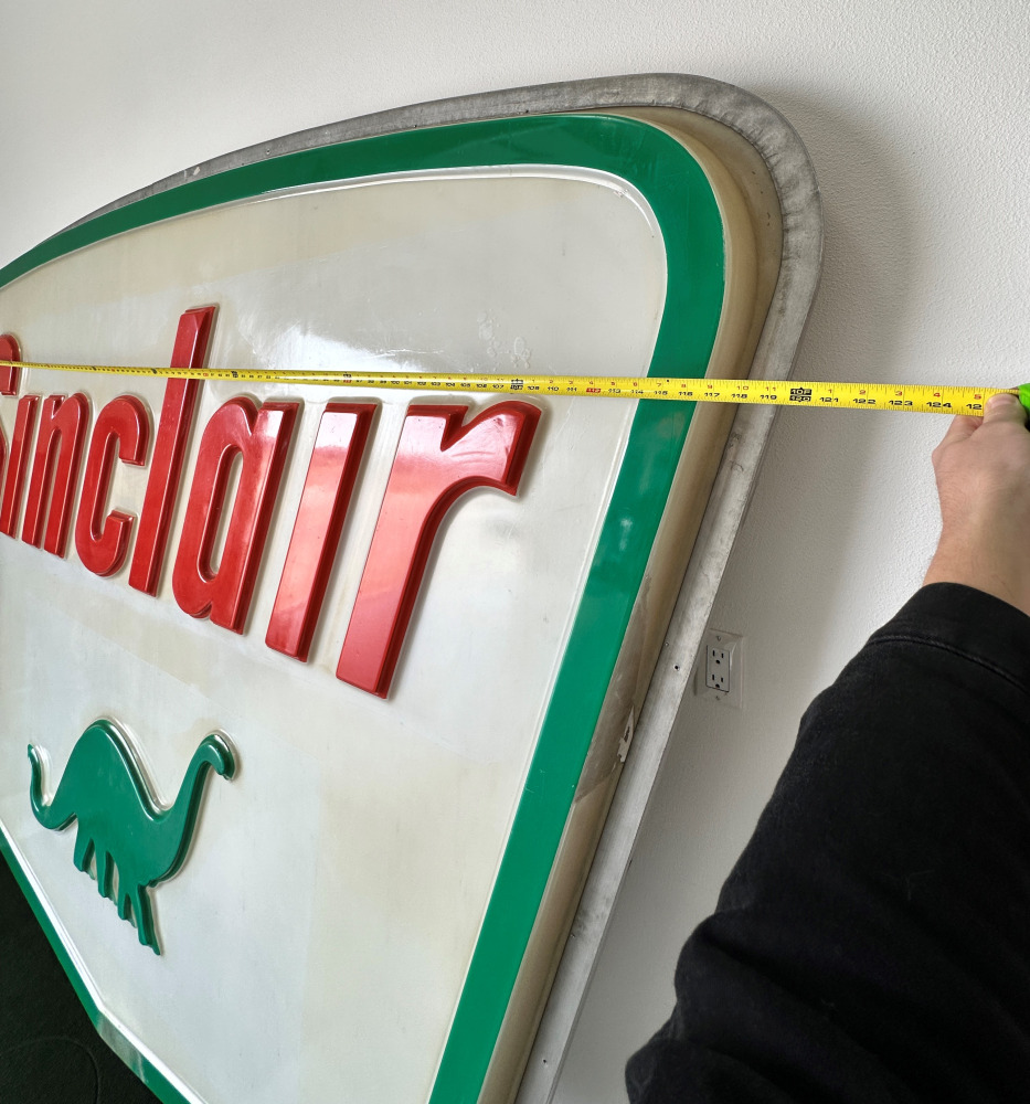 #M122 - Original Plastic Sinclair Sign Double Sided | MAG Auctions